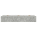 vidaXL Ágykeret tárolóval ajtóval Beton Szürke 90 x 200 cm Szerelt Fa