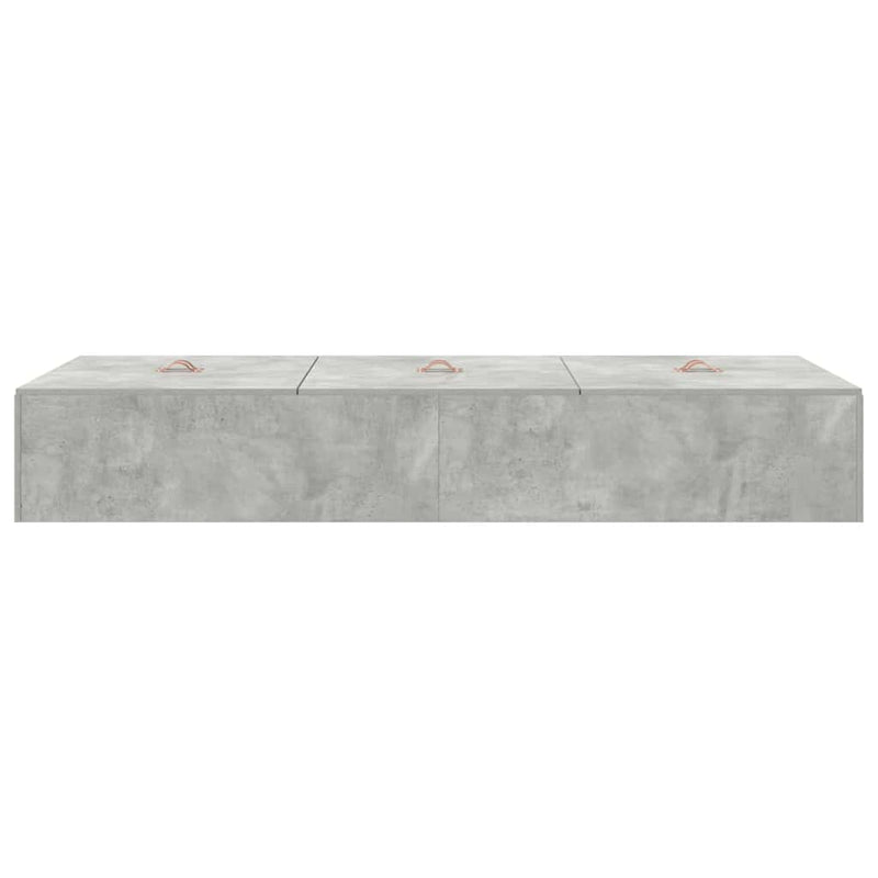 vidaXL Ágykeret tárolóval Beton szürke 90 x 200 cm Faanyag
