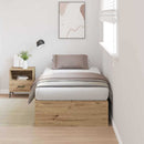 vidaXL Ágykeret tárolóval tárolóval Artisan tölgy 90 x 200 cm Faanyag