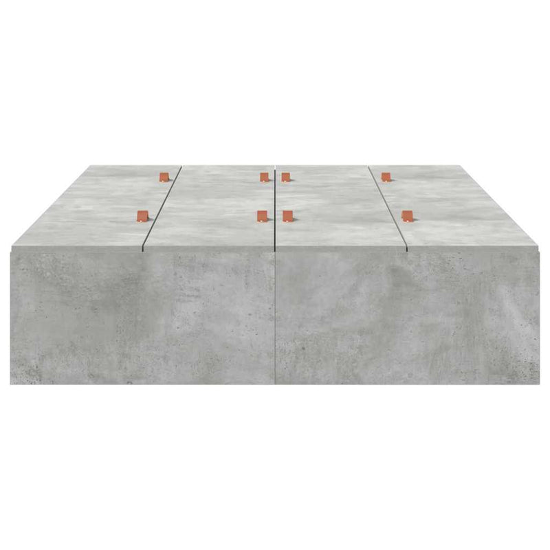 vidaXL Ágykeret tárolóval Beton szürke 120 x 200 cm Faanyag