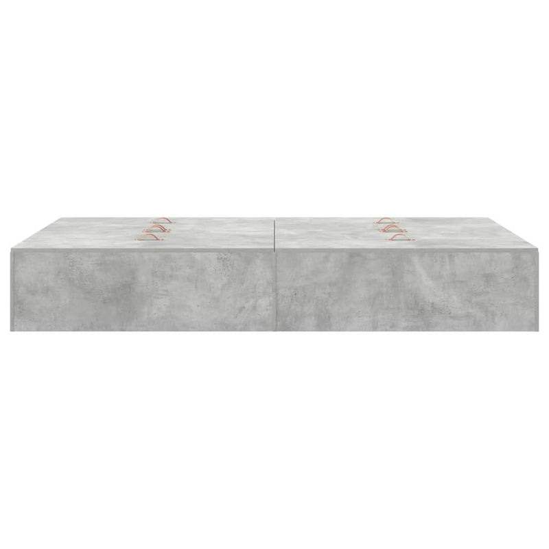 vidaXL Ágykeret tárolóval Beton szürke 120 x 200 cm Faanyag