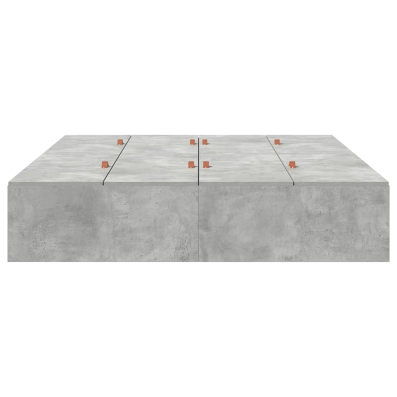 vidaXL Ágykeret tárolóval Beton szürke 150 x 200 cm Faanyag
