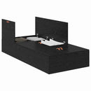 vidaXL Ágykeret tárolóval tárolóval Fekete tölgy 90 x 190 cm Faanyag