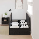 vidaXL Ágykeret tárolóval tárolóval Fekete tölgy 70 x 190 cm Faanyag