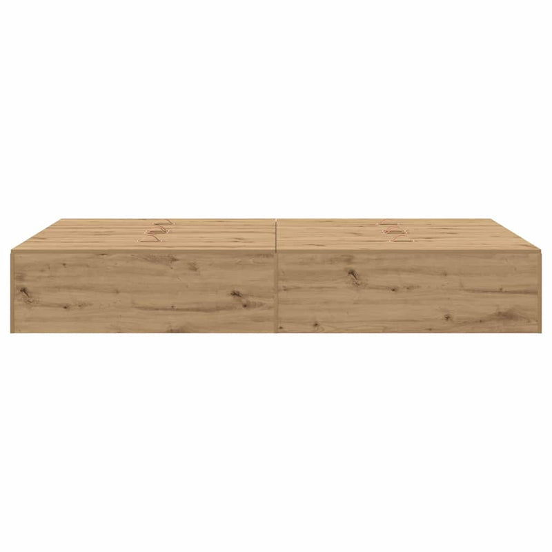 vidaXL Ágykeret tárolóval kézműves tölgy 120 x 190 cm Faanyag