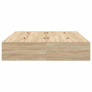 vidaXL Ágykeret tárolóval tárolóval Sonoma tölgy 140 x 190 cm Faanyag