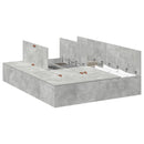 vidaXL Ágykeret tárolóval tárolóval Beton Szürke 140 x 190 cm Faanyag