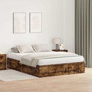 vidaXL Ágykeret tárolóval tárolóval Füstölt tölgy 140 x 190 cm Faanyag