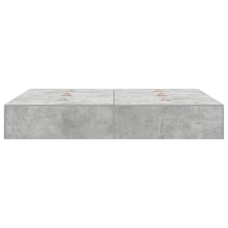 vidaXL Ágykeret tárolóval Beton szürke 135 x 190 cm Faanyag