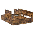 vidaXL Ágykeret tárolóval Füstölt tölgy 135 x 190 cm Faanyag