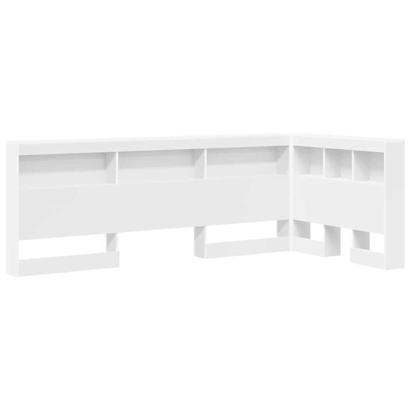 vidaXL Tároló fejtámla polcokkal fejtámlával Fehér 80 cm Faanyag