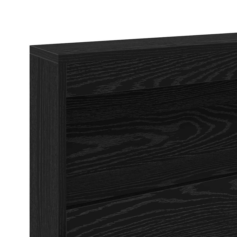 vidaXL Tároló fejtámla polcokkal fejtámlával Musta tammi 80 cm Faanyag