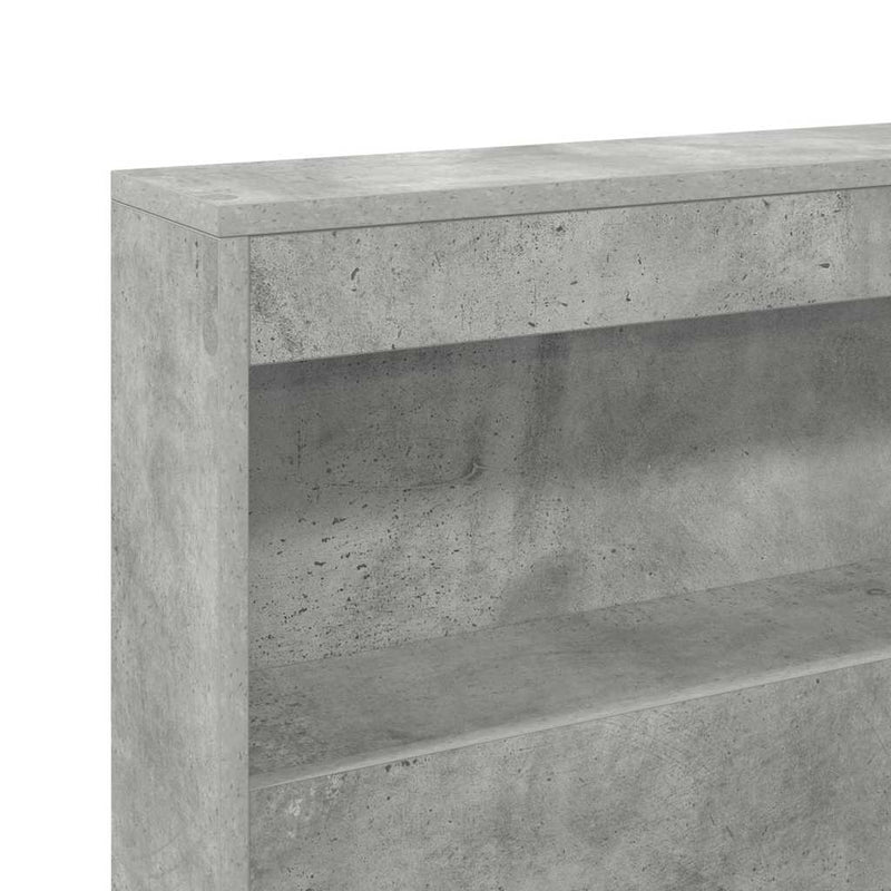 vidaXL Tároló fejtámla polcokkal tárolóval Beton szürke 80 cm Faanyag