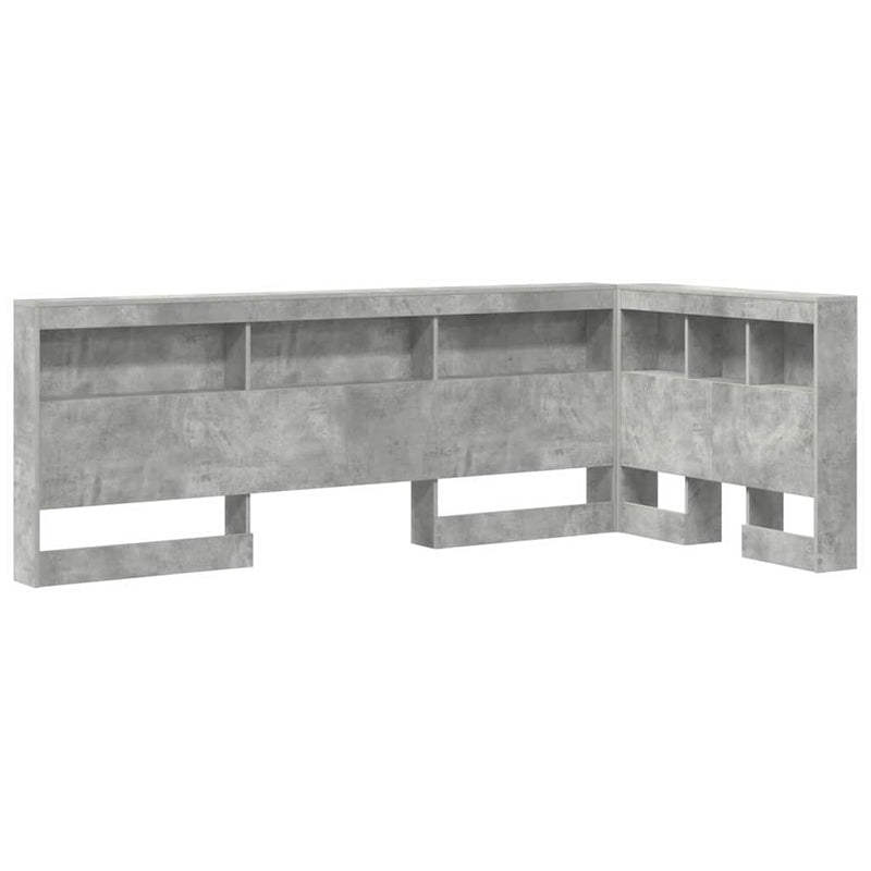 vidaXL Tároló fejtámla polcokkal tárolóval Beton szürke 80 cm Faanyag