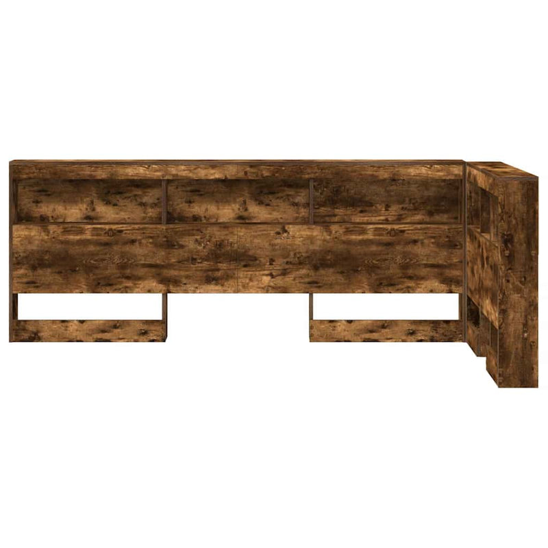 vidaXL Tároló fejtámla polcokkal tárolóval Füstölt tölgy 80 cm Faanyag