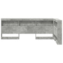 vidaXL Tároló fejtámla polcokkal tárolóval Beton Szürke 100 cm Faanyag