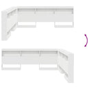 vidaXL Tároló fejtámla polcokkal fejtámlával Fehér 200 cm Faanyag