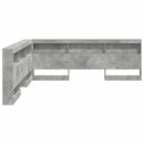vidaXL Tároló fejtámla polcokkal tárolóval Beton Szürke 200 cm Faanyag