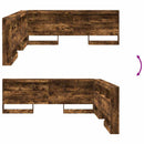 vidaXL Tároló fejtámla polcokkal Füstölt tölgy 200 cm Faanyag