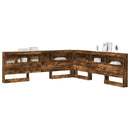 vidaXL Tároló fejtámla polcokkal Füstölt tölgy 200 cm Faanyag