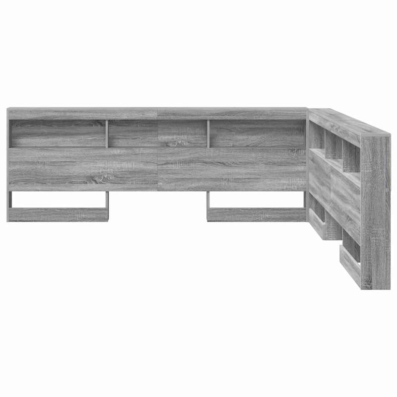 vidaXL Tároló fejtámla polcokkal Szürke sonoma 200 cm Faanyag