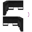 vidaXL Tároló fejtámla polcokkal tárolóval Fekete tölgy 120 cm Faanyag