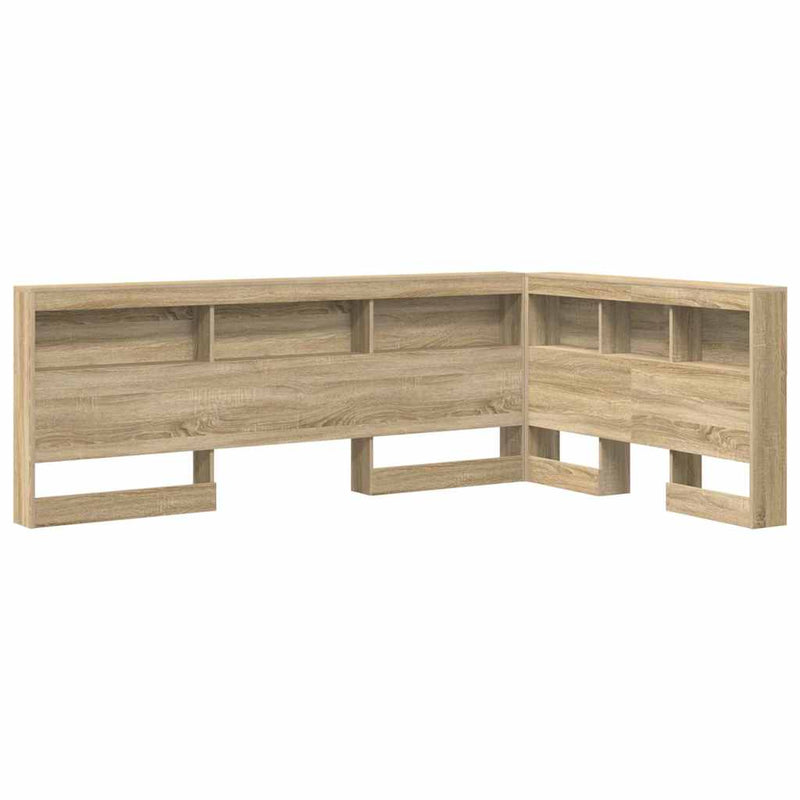 vidaXL Tároló fejtámla polcokkal tárolóval sonoma tölgy 120 cm Faanyag