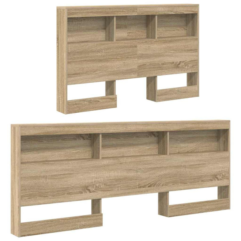 vidaXL Tároló fejtámla polcokkal tárolóval sonoma tölgy 120 cm Faanyag