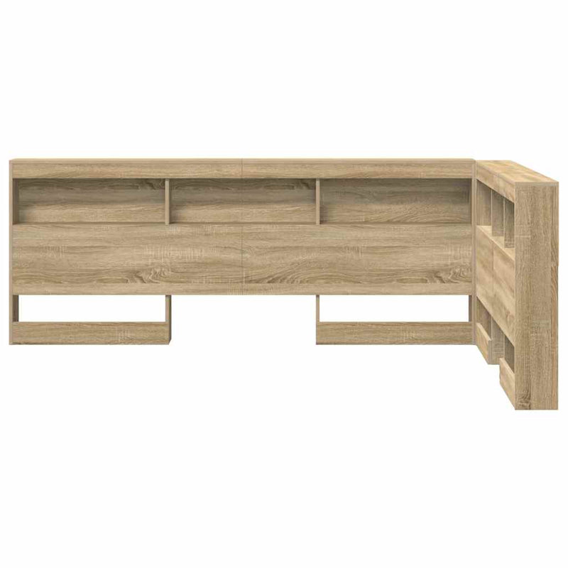 vidaXL Tároló fejtámla polcokkal tárolóval sonoma tölgy 120 cm Faanyag