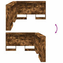 vidaXL Tároló fejtámla polcokkal Füstölt tölgy 120 cm Faanyag