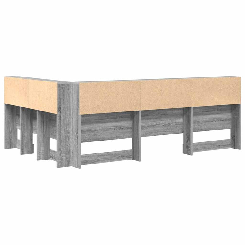 vidaXL Tároló fejtámla polcokkal Szürke sonoma 120 cm Faanyag