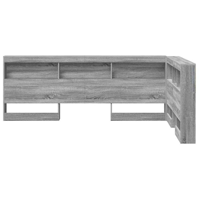 vidaXL Tároló fejtámla polcokkal Szürke sonoma 120 cm Faanyag