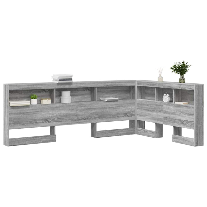vidaXL Tároló fejtámla polcokkal Szürke sonoma 120 cm Faanyag