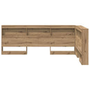 vidaXL Tároló fejtámla polcokkal Artisan tölgy 120 cm Faanyag