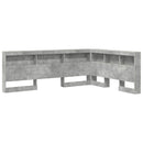 vidaXL Tároló fejtámla polcokkal tárolóval Beton Szürke 140 cm Faanyag