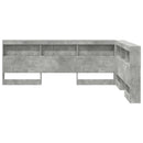 vidaXL Tároló fejtámla polcokkal tárolóval Beton Szürke 140 cm Faanyag