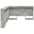 vidaXL Tároló fejtámla polcokkal tárolóval Beton Szürke 140 cm Faanyag
