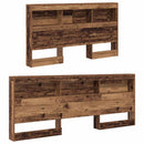 vidaXL Tároló fejtámla polcokkal fejtámlával Öreg fa 140 cm Faanyag