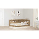 vidaXL Tároló fejtámla polcokkal Artisan tölgy 140 cm Faanyag