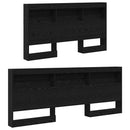 vidaXL Tároló fejtámla polcokkal tárolóval Fekete tölgy 150 cm Faanyag