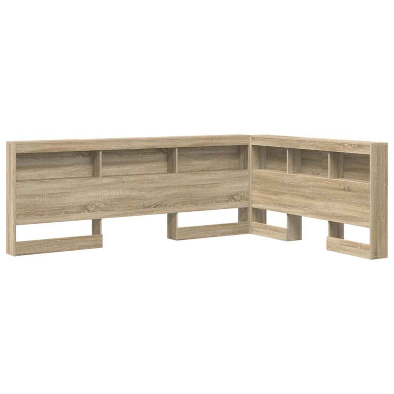 vidaXL Tároló fejtámla polcokkal tárolóval sonoma tölgy 150 cm Faanyag