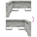vidaXL Tároló fejtámla Beton Szürke Szerelt Fa