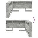 vidaXL Tároló fejtámla polcokkal tárolóval Beton Szürke 160 cm Faanyag