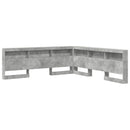 vidaXL Tároló fejtámla polcokkal tárolóval Beton Szürke 180 cm Faanyag
