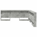 vidaXL Tároló fejtámla polcokkal tárolóval Beton Szürke 180 cm Faanyag