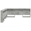 vidaXL Tároló fejtámla polcokkal tárolóval Beton Szürke 180 cm Faanyag
