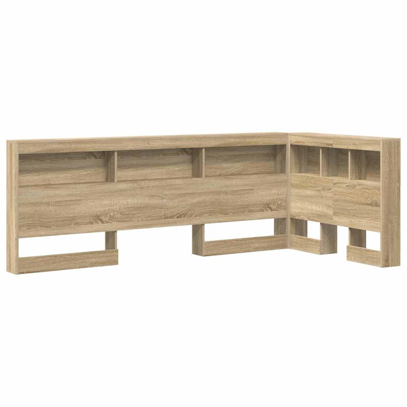 vidaXL Tároló fejtámla polcokkal tárolóval sonoma tölgy 90 cm Faanyag