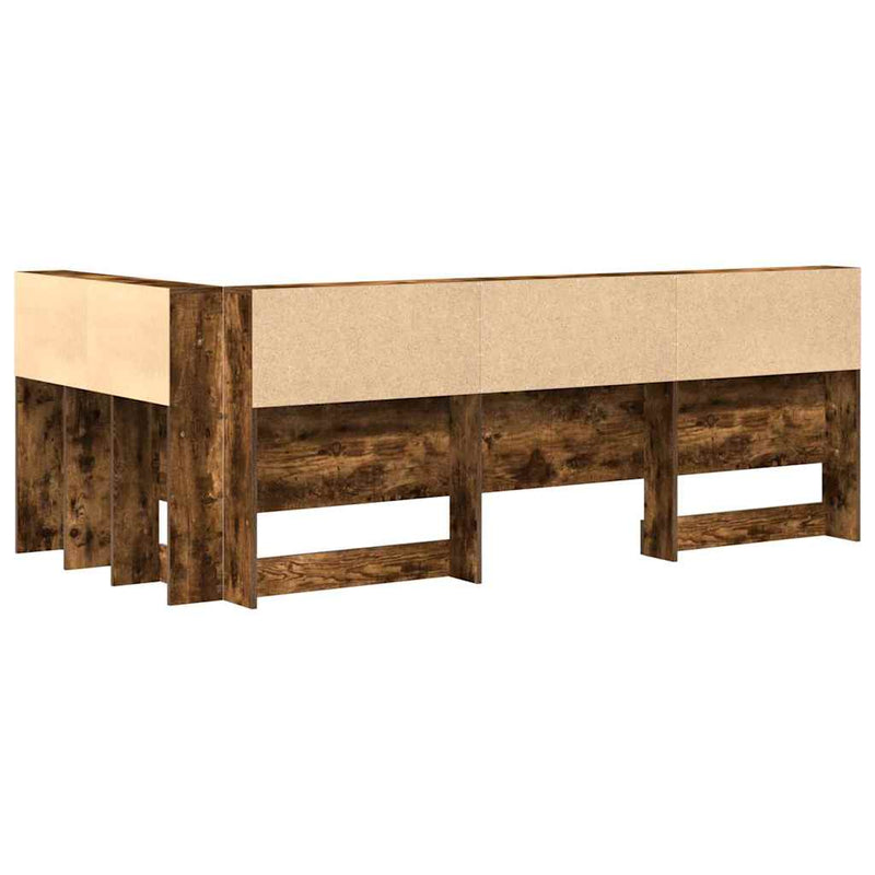 vidaXL Tároló fejtámla polcokkal tárolóval Füstölt tölgy 90 cm Faanyag