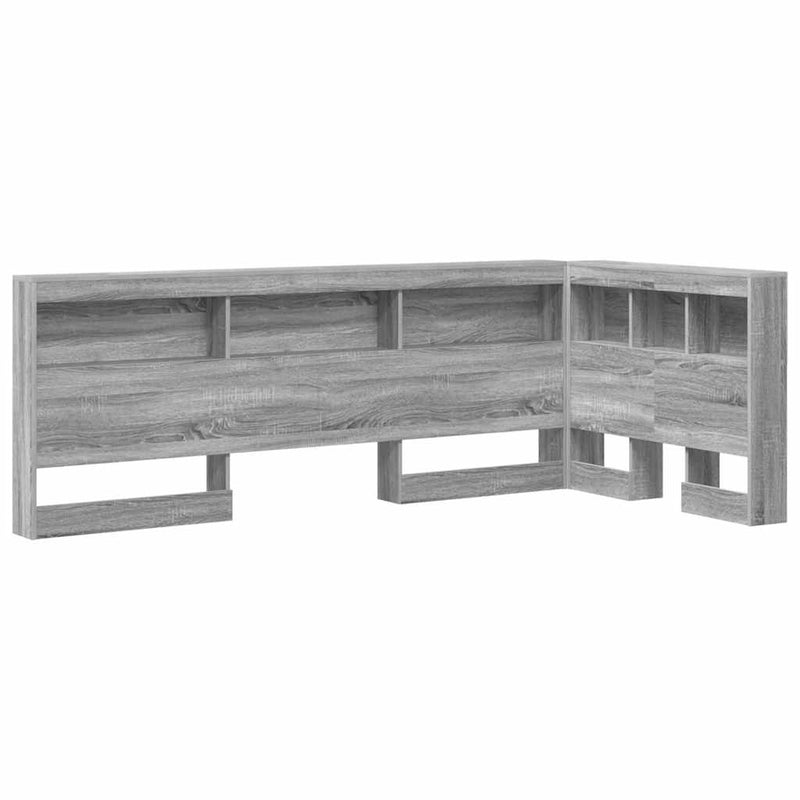 vidaXL Tároló fejtámla polcokkal tárolóval Szürke sonoma 90 cm Faanyag