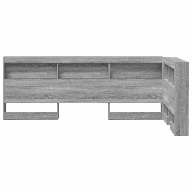 vidaXL Tároló fejtámla polcokkal tárolóval Szürke sonoma 90 cm Faanyag